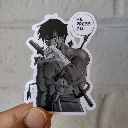 "We Press On" Sticker